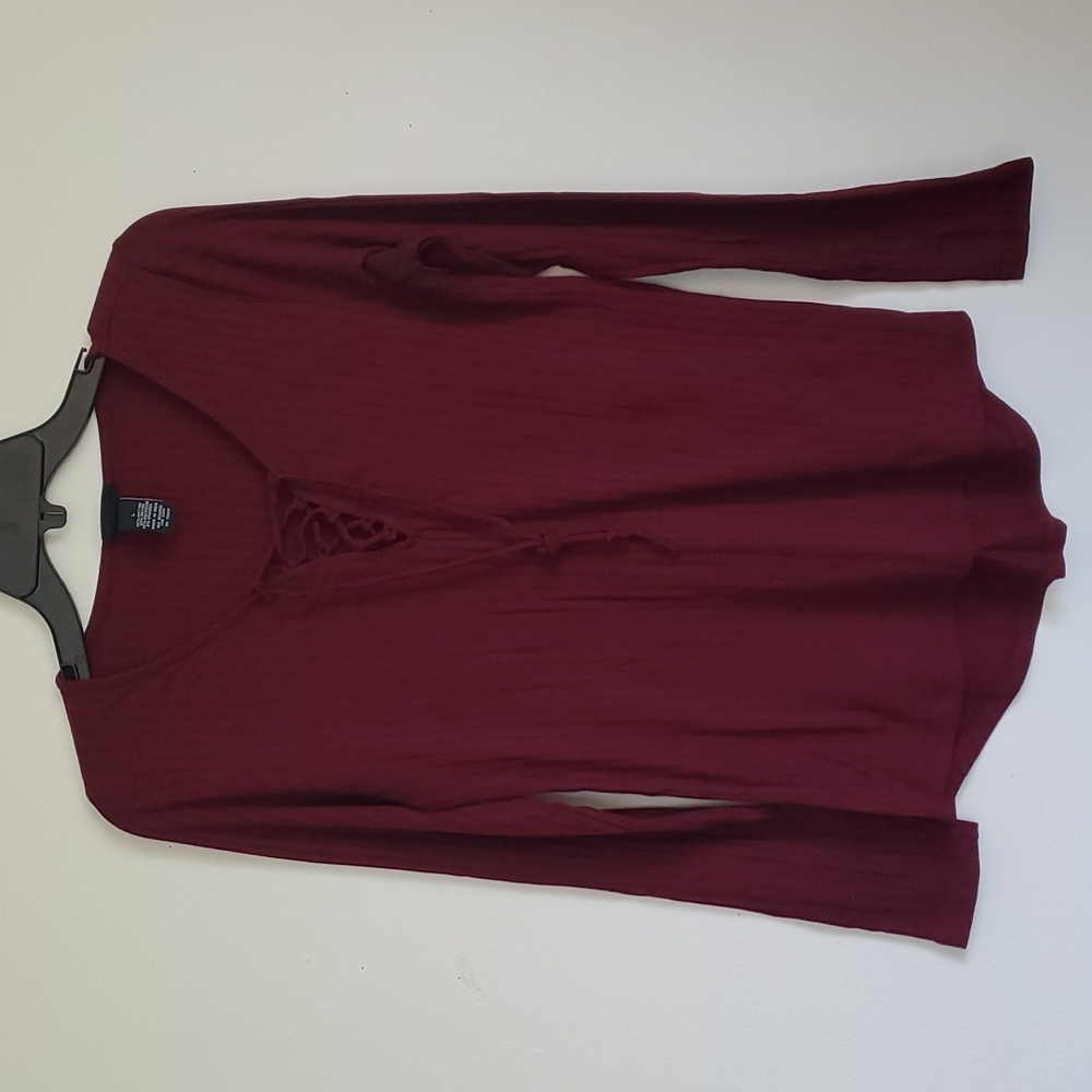 Maroon long sleeve tee-shirt
